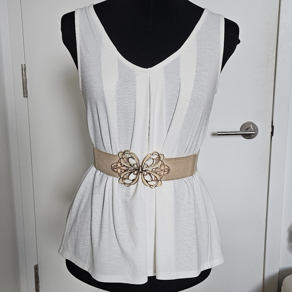 Rienda Gyaru Japanese Pleated Tank With Bow Back Cutout